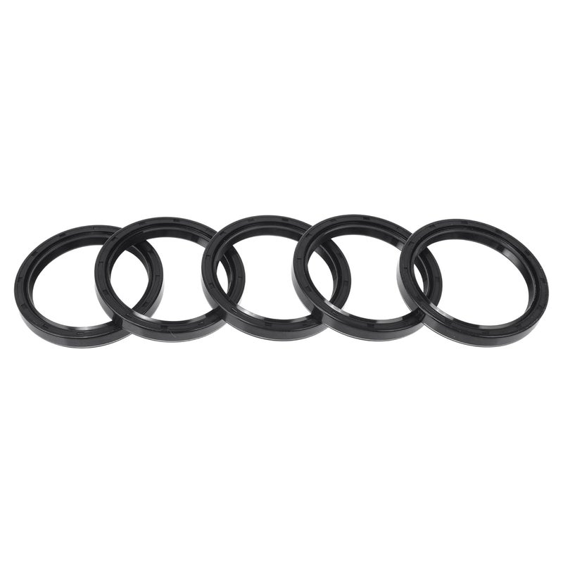 RATCHROLL Universal Oil Seal TC Double Lip W Steel Spring Seal Ring Rotary Shaft Seal 55x68x8mm High Pressure NBR Rubber Black 5 Pcs - Image 1